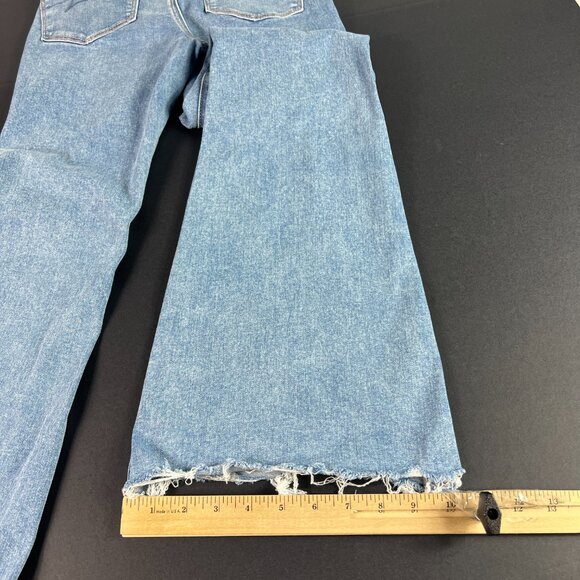 American Eagle Jean Women 26x30* Super High Rise Flare Blue Stretch Denim Tag 2R - Picture 11 of 16